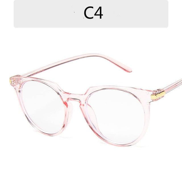 Runde Brillengestelle für Damen Fake Brillen Süße Mode Transparente Brillengestelle Rosa Transparente Brillengestelle für Damen