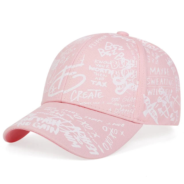 Mode Buchstabe Baseballmütze Graffiti Sonnen-Hip-Hop-Kappe Visier Frühling Hut Herren Verstellbare Snapback Baumwollkappe für Damen Herren Hüte