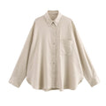 Spring and summer fashion casual trend linen loose fitting shirt for women