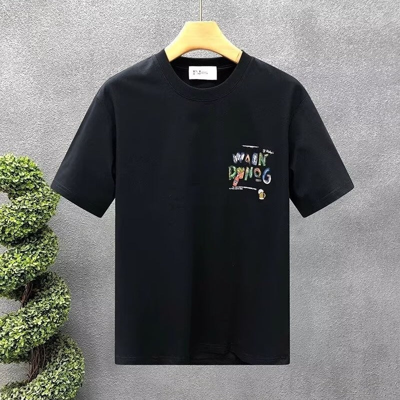 Freizeit-T-Shirt für Herren aus reiner Baumwolle mit Print und kurzen Ärmeln
