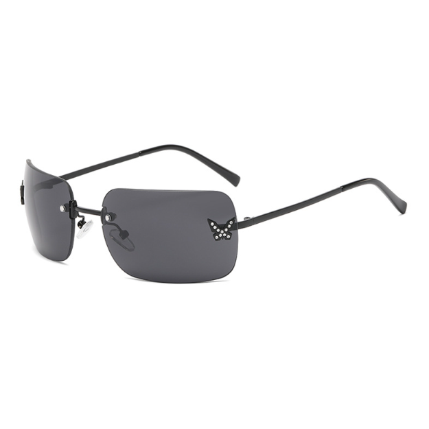Randlose Diamant-Sonnenbrille mit hohem Sinn, quadratischer Rahmen, Mode-Sonnenbrille für Damen und Herren