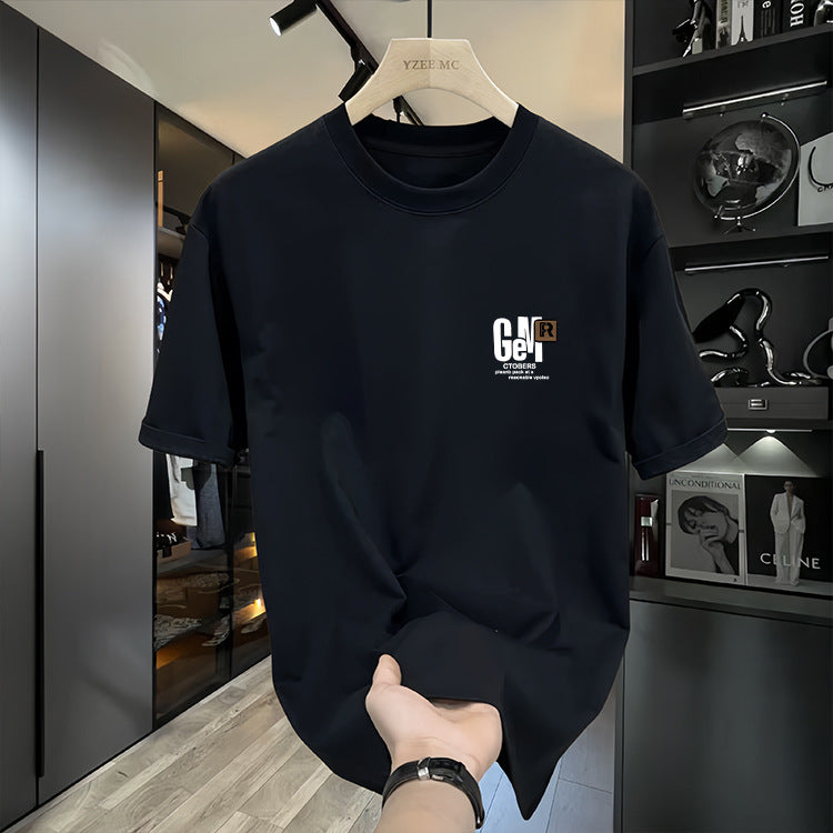 Freizeit-T-Shirt für Herren aus reiner Baumwolle mit Print und kurzen Ärmeln