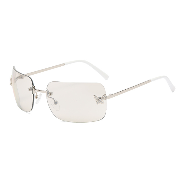 Randlose Diamant-Sonnenbrille mit hohem Sinn, quadratischer Rahmen, Mode-Sonnenbrille für Damen und Herren