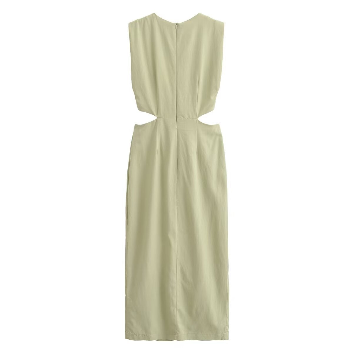 Europäische und amerikanische Mode Street Fashion Hohl-Design Schnallenkleid