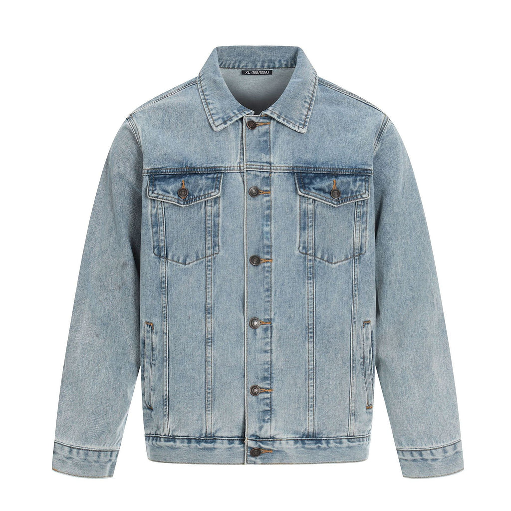 Blouson en jean pour homme, style urbain décontracté, manteau mode haut de gamme