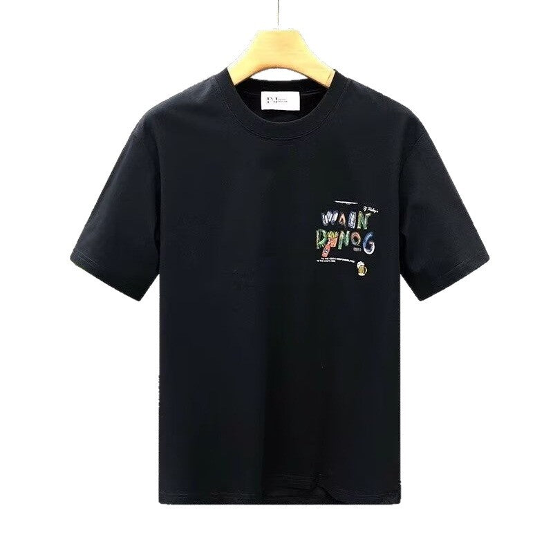 Freizeit-T-Shirt für Herren aus reiner Baumwolle mit Print und kurzen Ärmeln