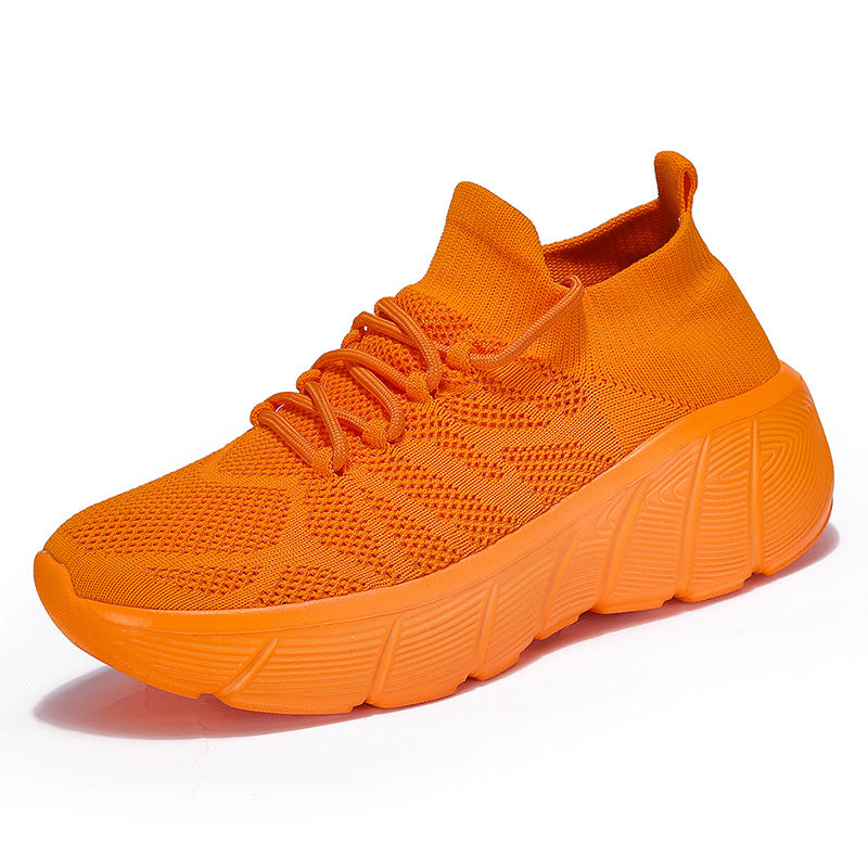 Grenzüberschreitende neue Socken-Schuhe für Männer und Frauen, lässige Paar-Schuhe, dicke Sohle, Studentenmode, All-Match Flyknit Sportschuhe für Männer