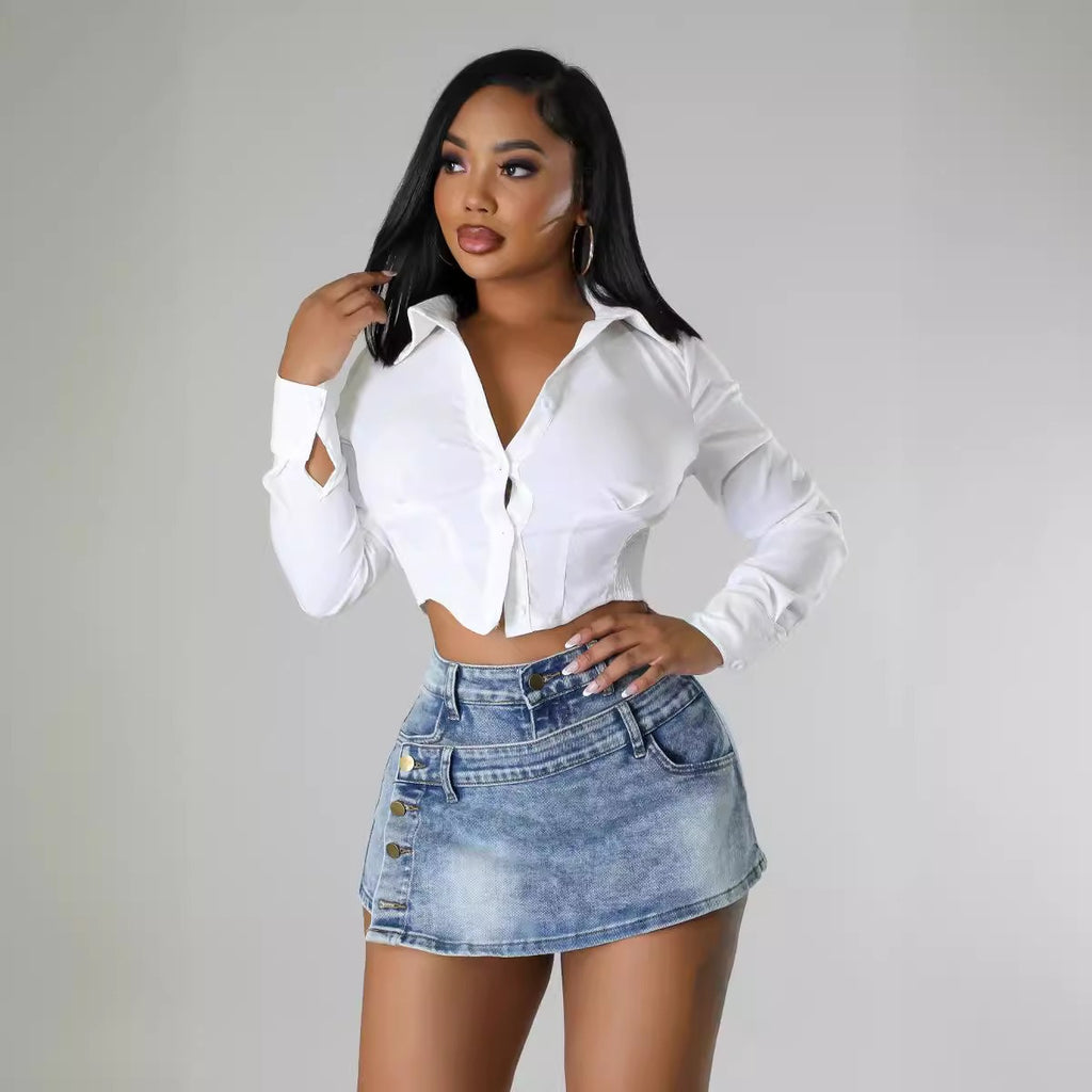 Damenmode Damen Sexy Halb-Rock Mode Persönlichkeit Unregelmäßige Jeans