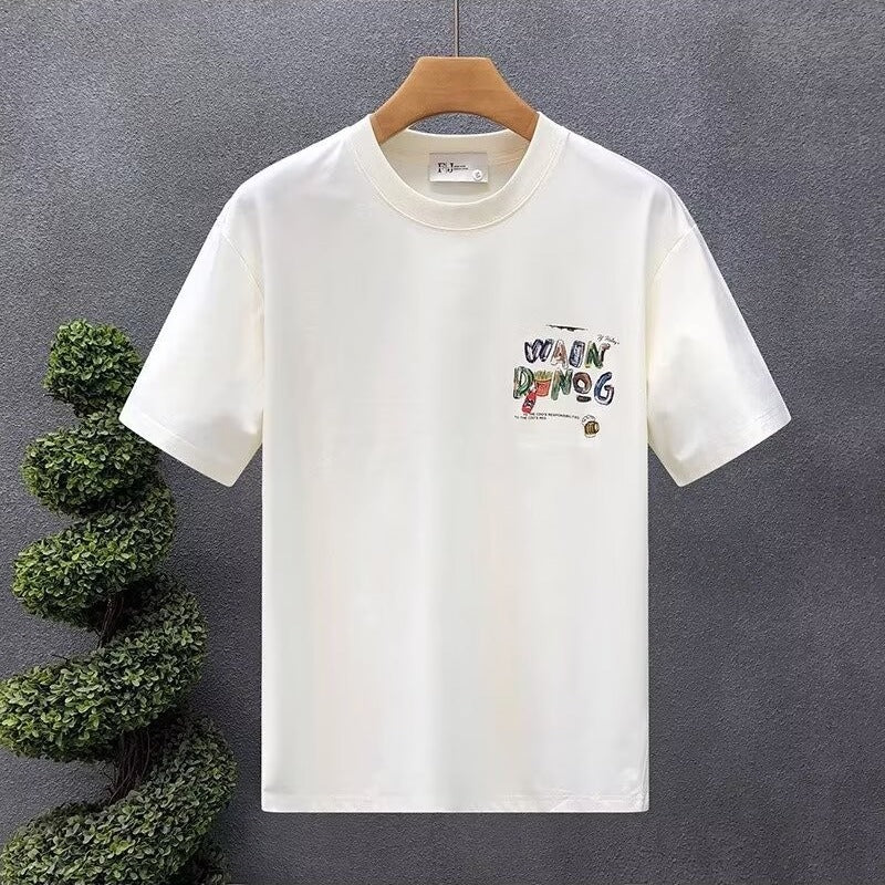 Freizeit-T-Shirt für Herren aus reiner Baumwolle mit Print und kurzen Ärmeln