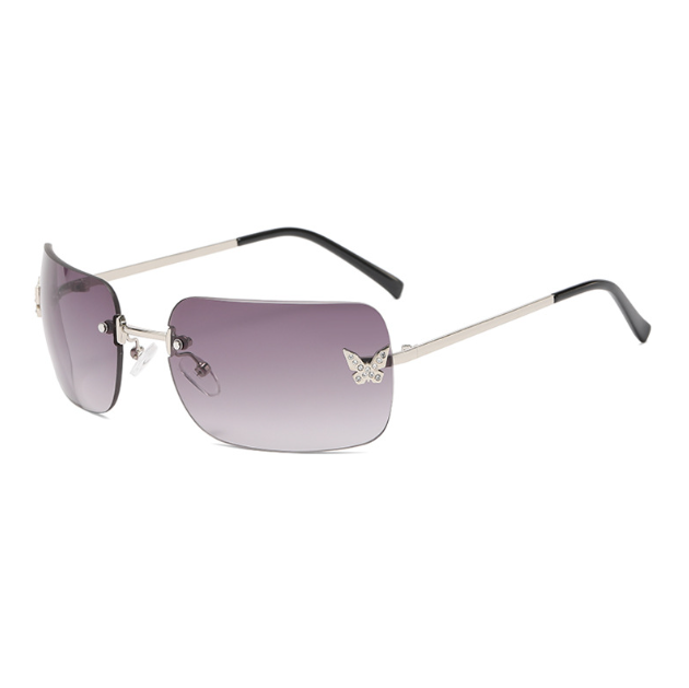 Randlose Diamant-Sonnenbrille mit hohem Sinn, quadratischer Rahmen, Mode-Sonnenbrille für Damen und Herren
