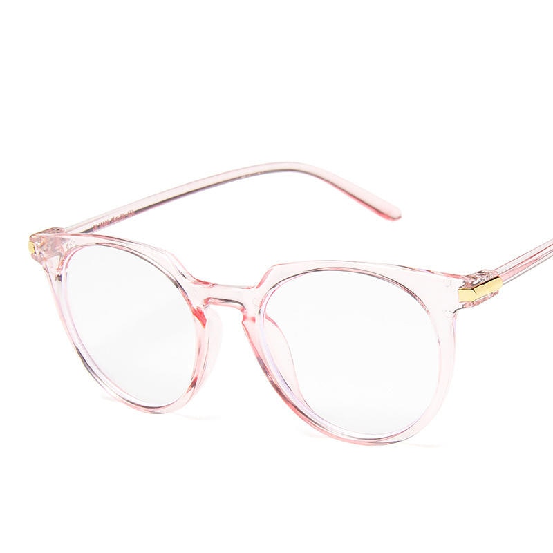 Runde Brillengestelle für Damen Fake Brillen Süße Mode Transparente Brillengestelle Rosa Transparente Brillengestelle für Damen