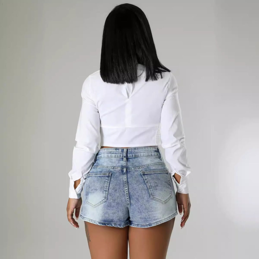 Damenmode Damen Sexy Halb-Rock Mode Persönlichkeit Unregelmäßige Jeans