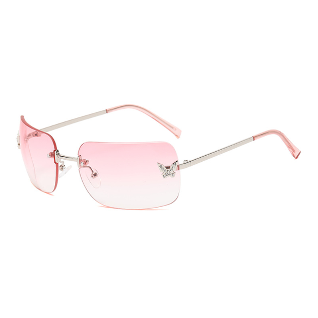 Randlose Diamant-Sonnenbrille mit hohem Sinn, quadratischer Rahmen, Mode-Sonnenbrille für Damen und Herren