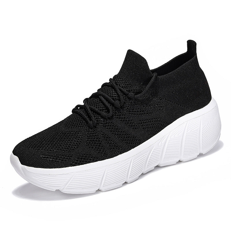 Grenzüberschreitende neue Socken-Schuhe für Männer und Frauen, lässige Paar-Schuhe, dicke Sohle, Studentenmode, All-Match Flyknit Sportschuhe für Männer