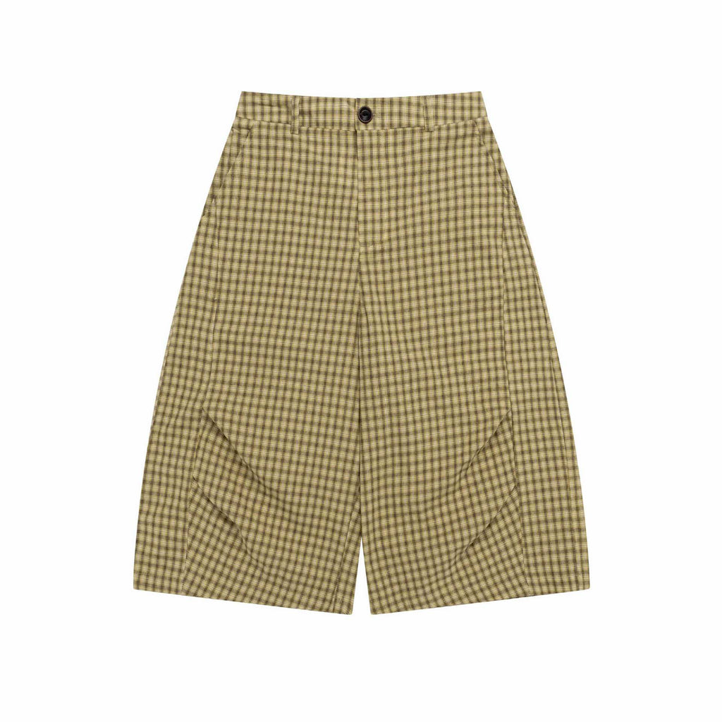 Pantalon écossais court à blocs de couleur