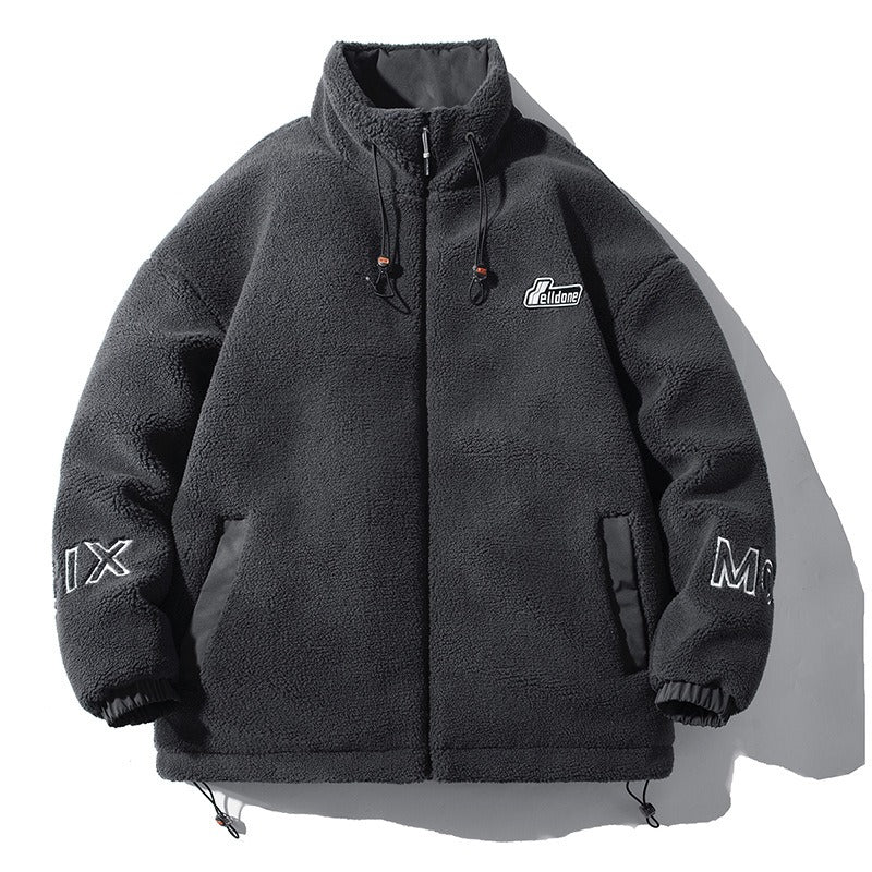 Lamm-Kaschmir-Baumwolljacke für Herren – Verdickte warme Baumwolljacke im Hongkong-Mode-Stil für den Winter