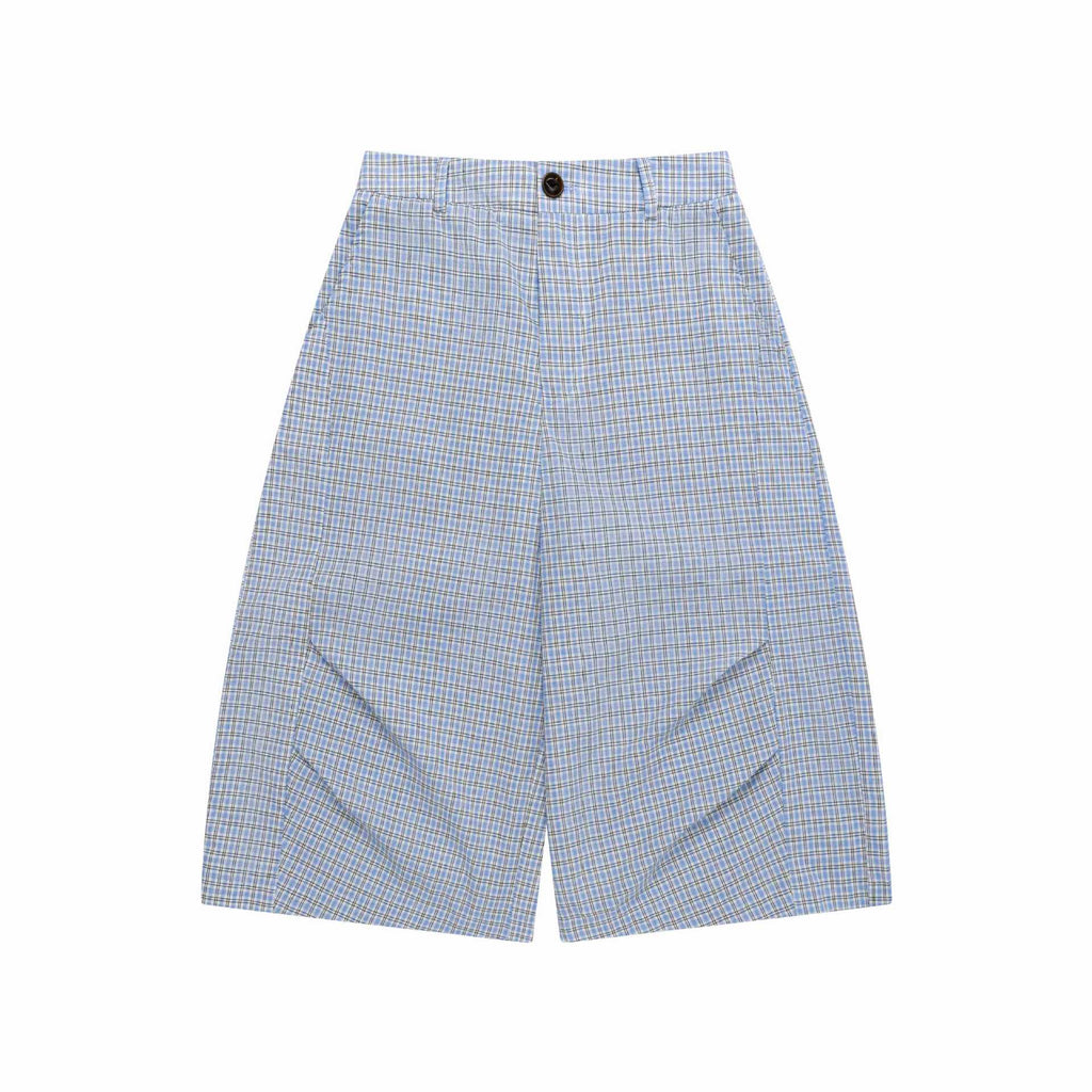 Pantalon écossais court à blocs de couleur