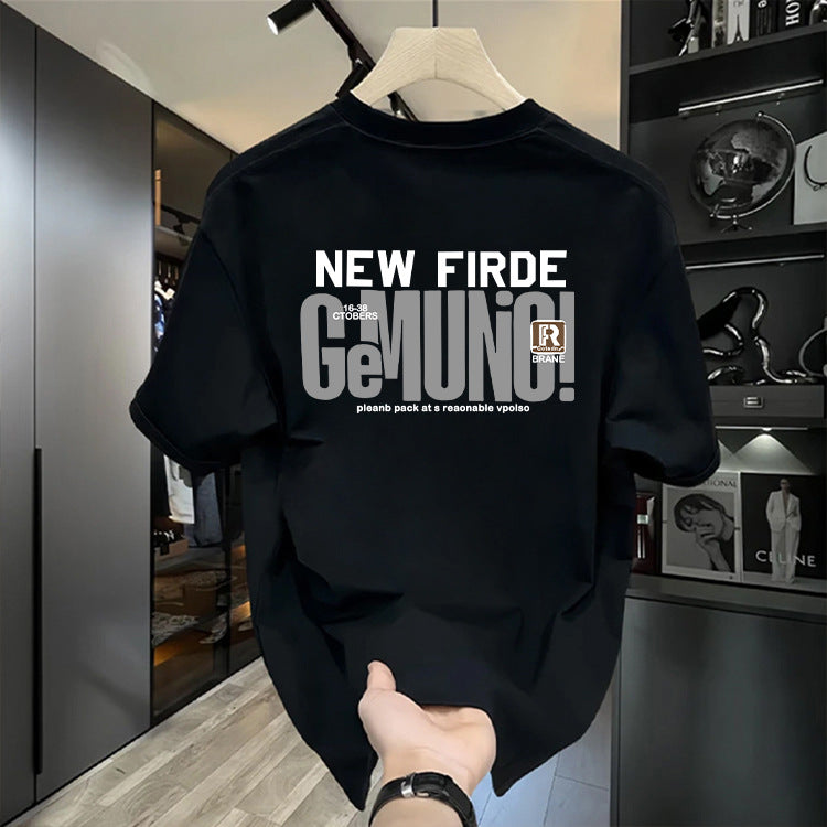 Freizeit-T-Shirt für Herren aus reiner Baumwolle mit Print und kurzen Ärmeln