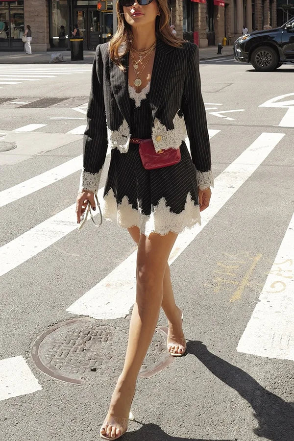 Kleidungsset: Minikleid + Blazer | Eleganter Look für Party oder Büro