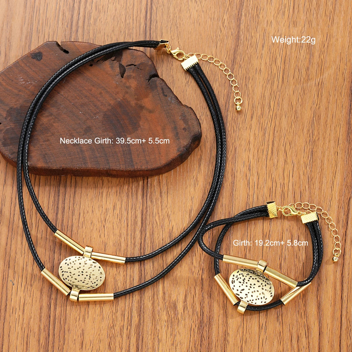 Schmuckset Halskette + Armband | Doppelreihig Gold oder Silber