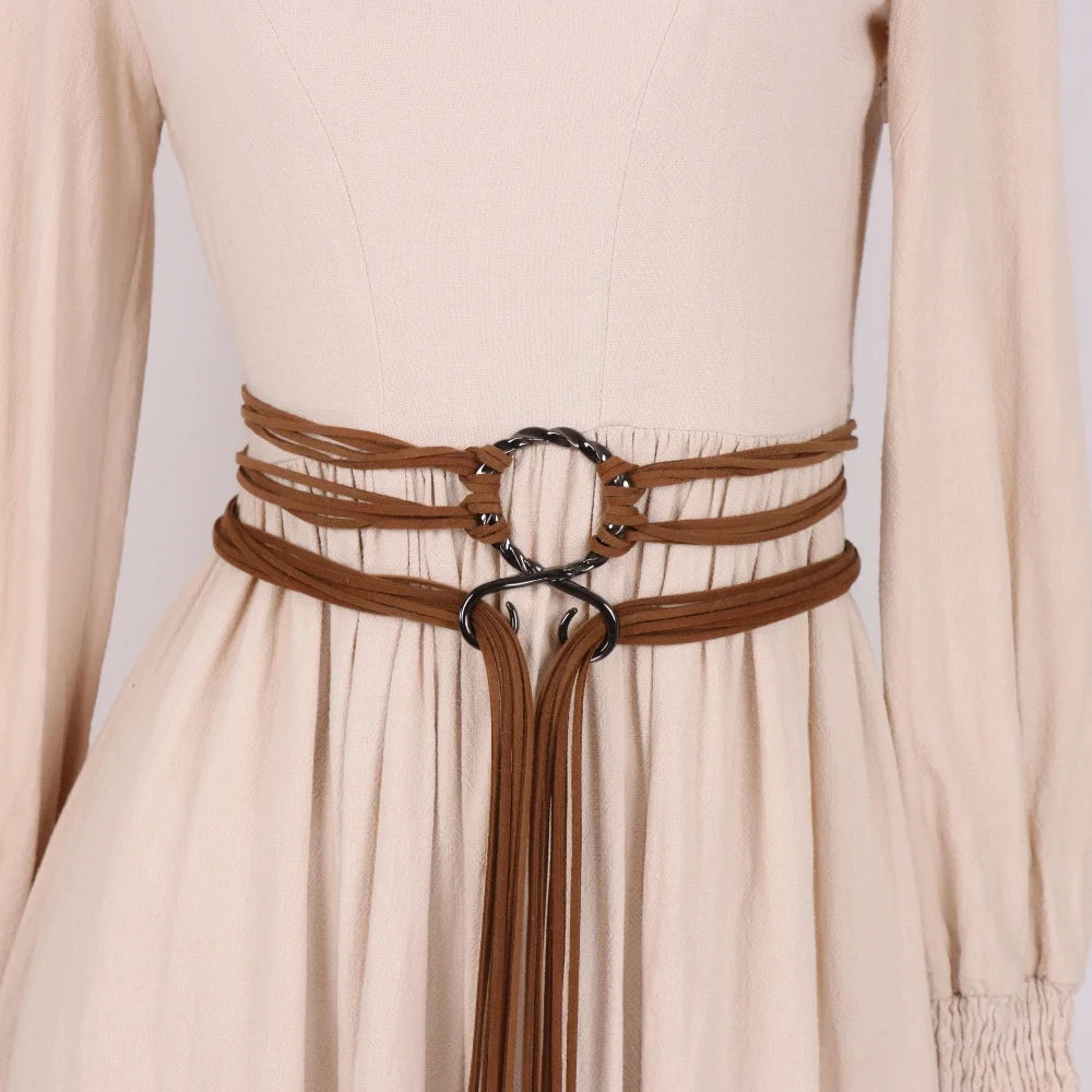 Ceinture Bohème Vintage | Corde Tressée à Franges Ajustable