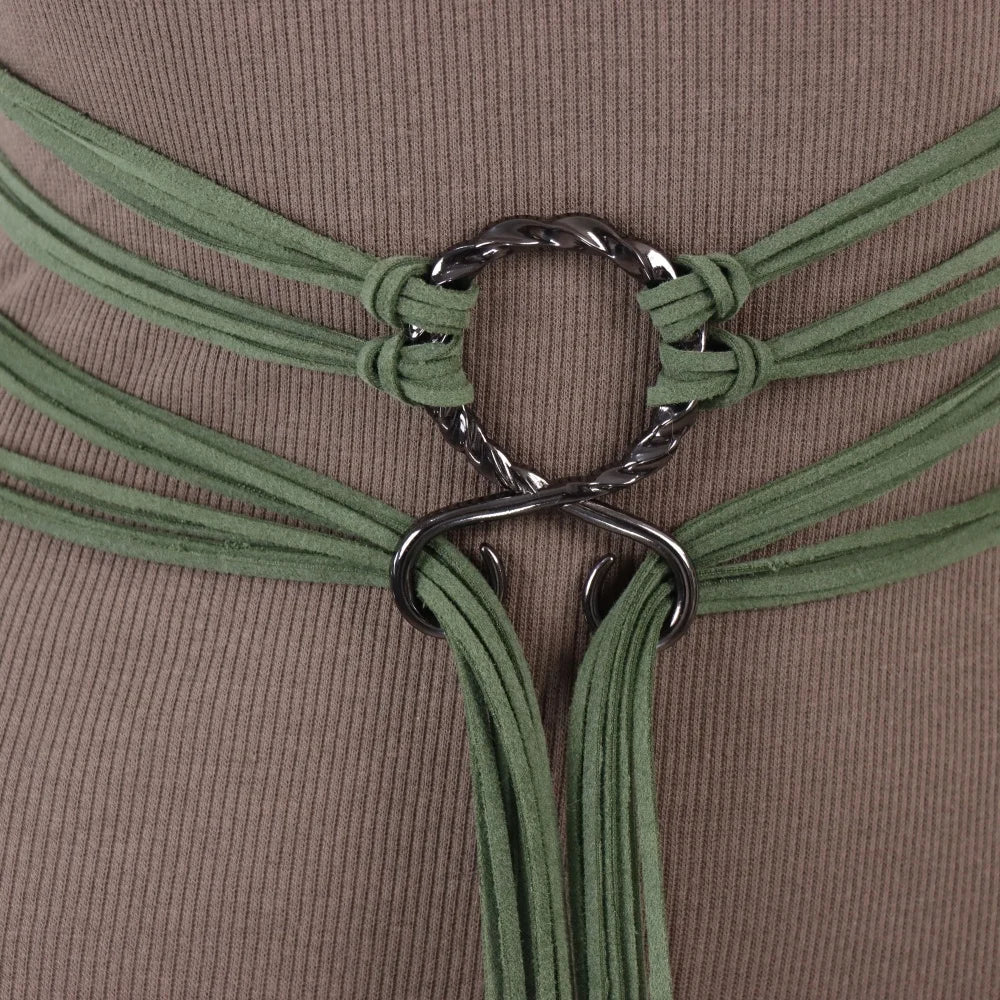 Ceinture Bohème Vintage | Corde Tressée à Franges Ajustable